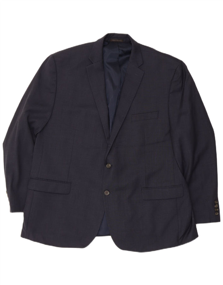 Chaps Mens 2 Button Blazer Jacket IT 50 Large Navy Blue Wool