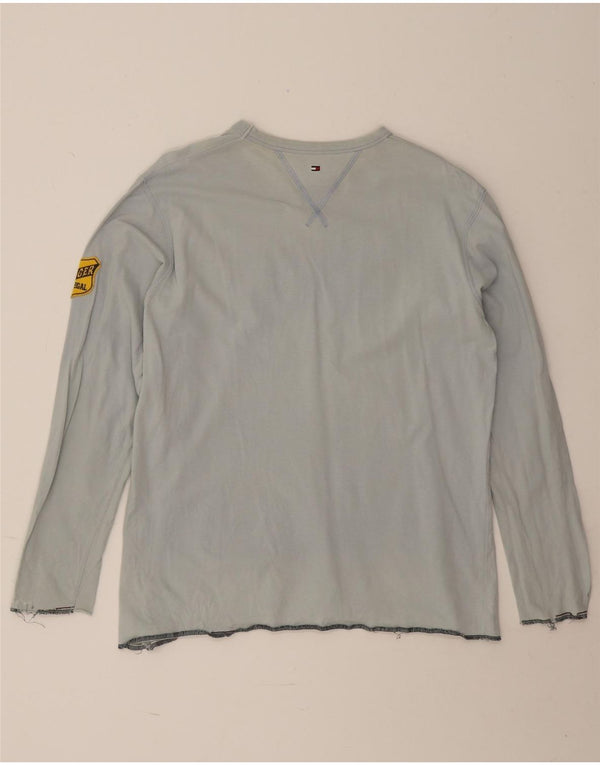 Tommy Hilfiger Boys Graphic Top Long Sleeve 15-16 Years XL Blue Cotton