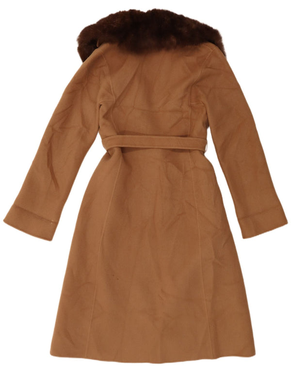 Vintage Womens Overcoat UK 6 XS Brown