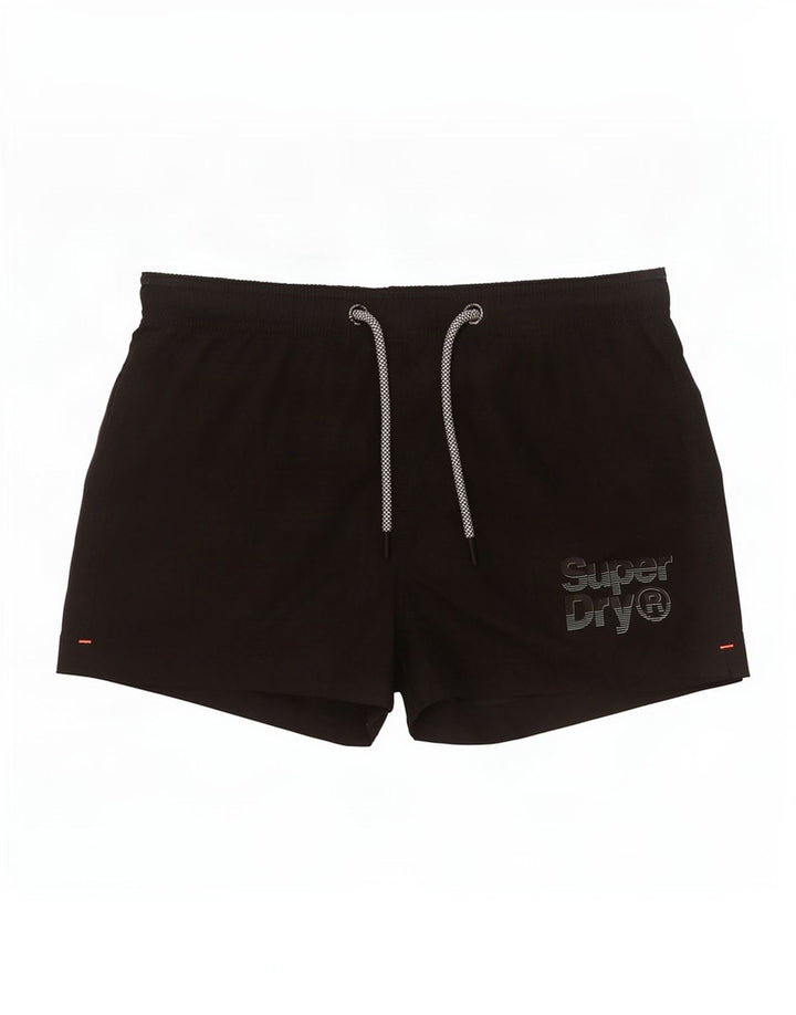 Superdry Mens Graphic Swimming Shorts Large Black Polyester