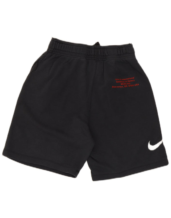 Nike Boys Swoosh Graphic Sport Shorts 12-13 Years Large Navy Blue Cotton