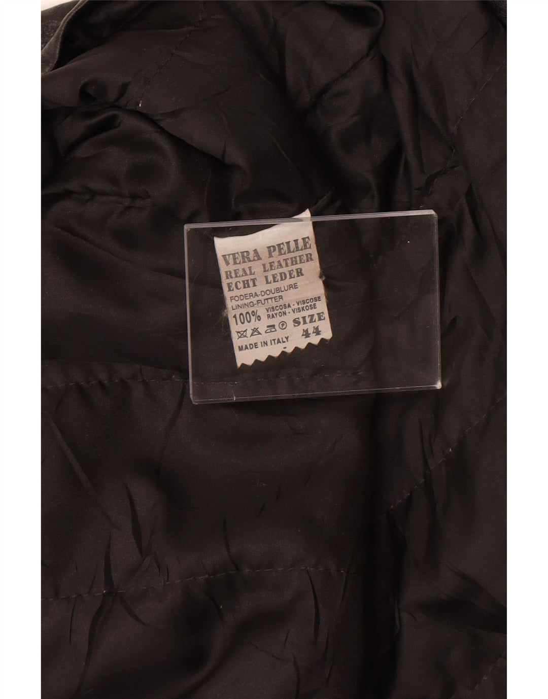 Vintage Womens Leather Jacket IT 44 Medium Black Leather