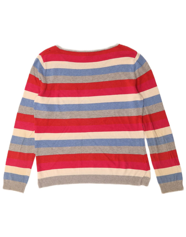 Laura Ashley Womens Boat Neck Jumper Sweater UK 10 Small Multicoloured