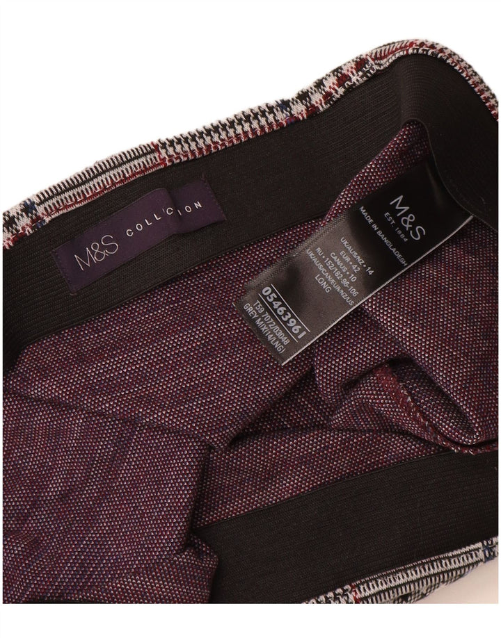 Marks & Spencer Womens Straight Skirt UK 14 Large W32  Grey Check Polyester