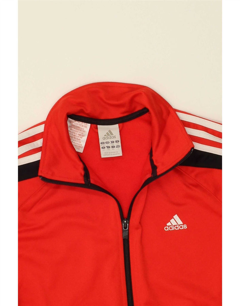 ADIDAS Boys Tracksuit Top Jacket 13-14 Years Red Polyester Vintage Adidas and Second-Hand Adidas from Messina Hembry 