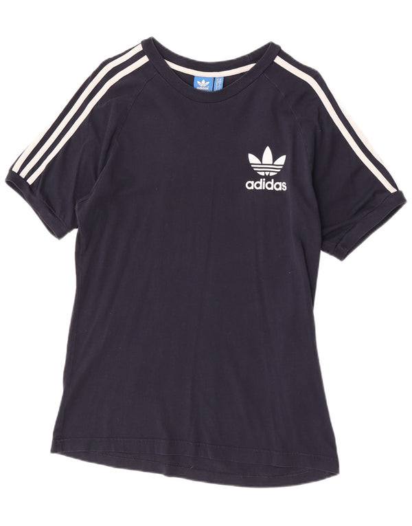 Adidas Womens T-Shirt Top UK 14 Medium Navy Blue Cotton Sports