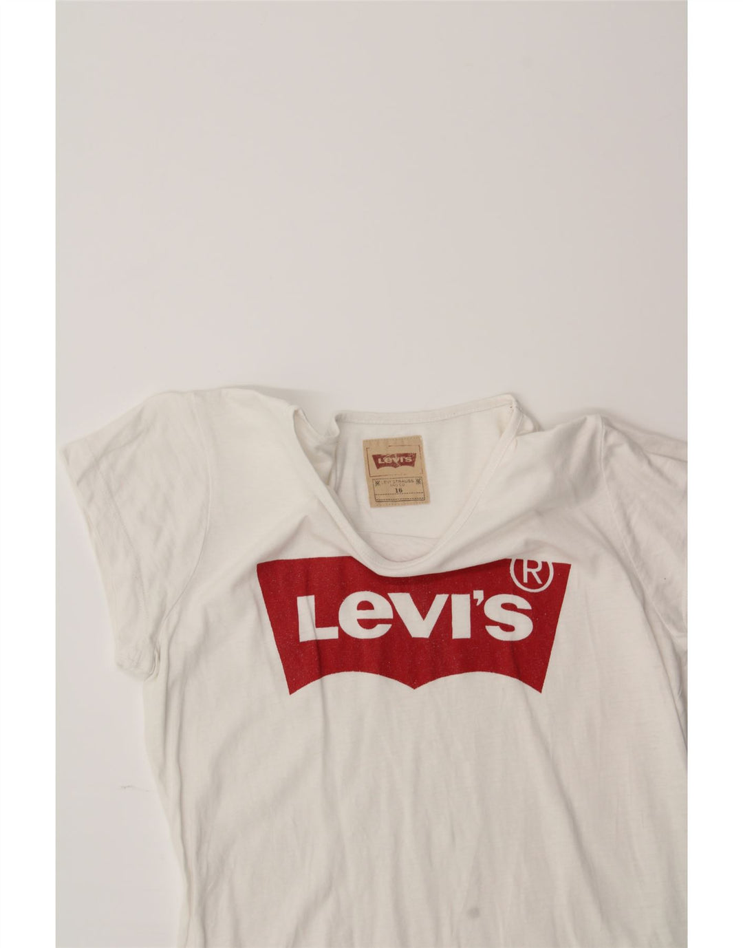 LEVI'S Boys Graphic T-Shirt Top 15-16 Years White Cotton Vintage Levi's and Second-Hand Levi's from Messina Hembry 