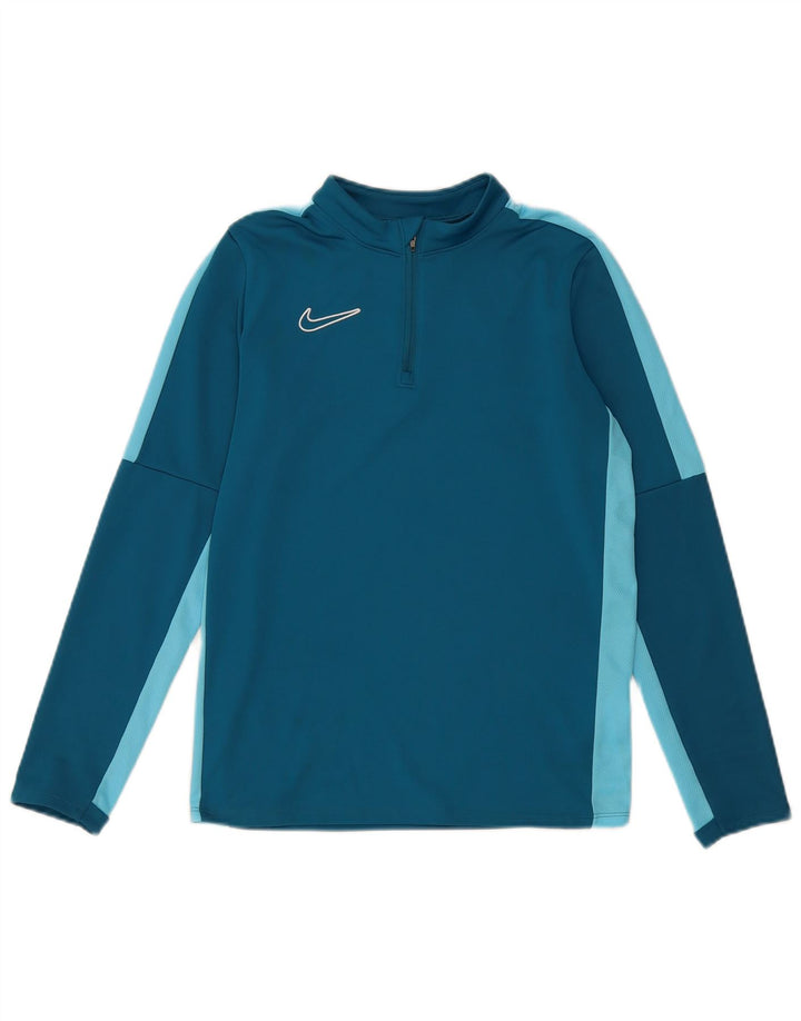 NIKE Girls Dri Fit Pullover Tracksuit Top 12-13 Years Large Blue