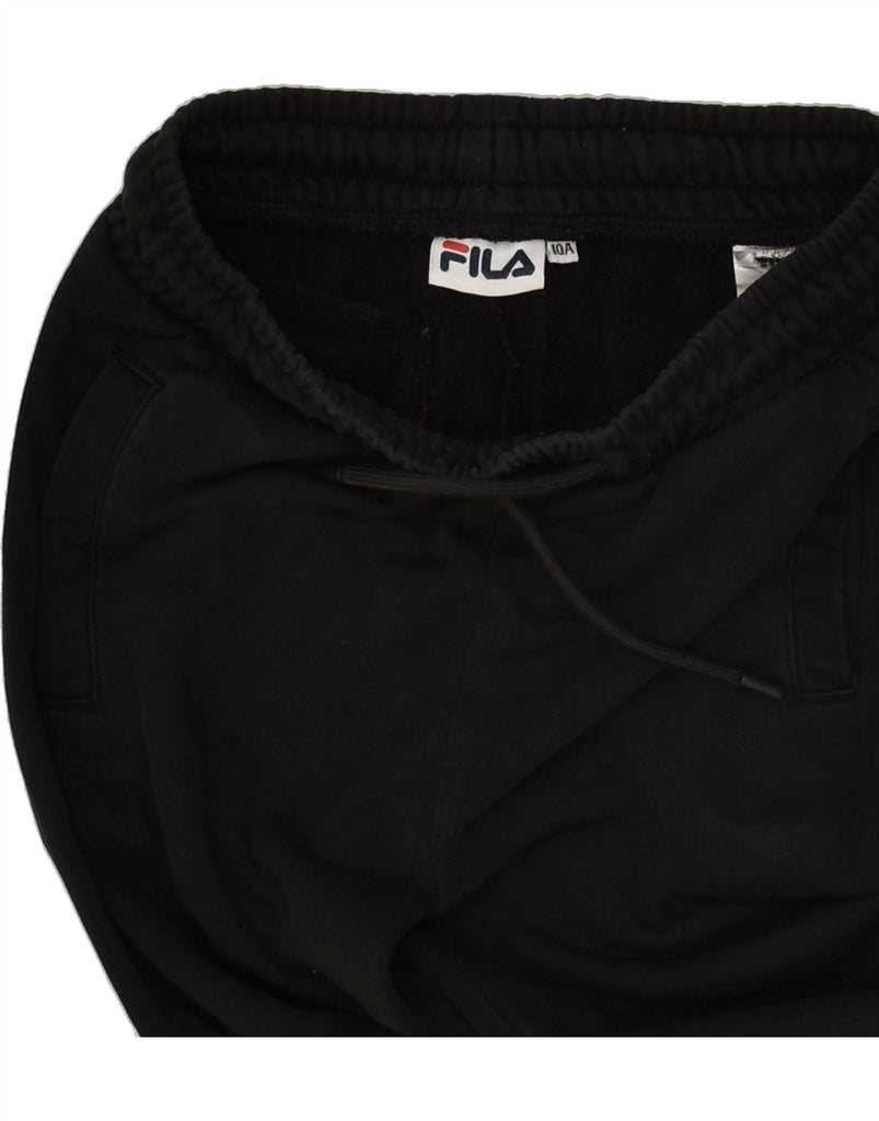 FILA Boys Graphic Tracksuit Trousers Joggers 9-10 Years Black | Vintage Fila | Thrift | Second-Hand Fila | Used Clothing | Messina Hembry 