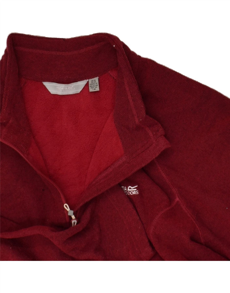 REGATTA Womens Zip Neck Sweatshirt Jumper UK 16 Large Burgundy Polyester | Vintage Regatta | Thrift | Second-Hand Regatta | Used Clothing | Messina Hembry 