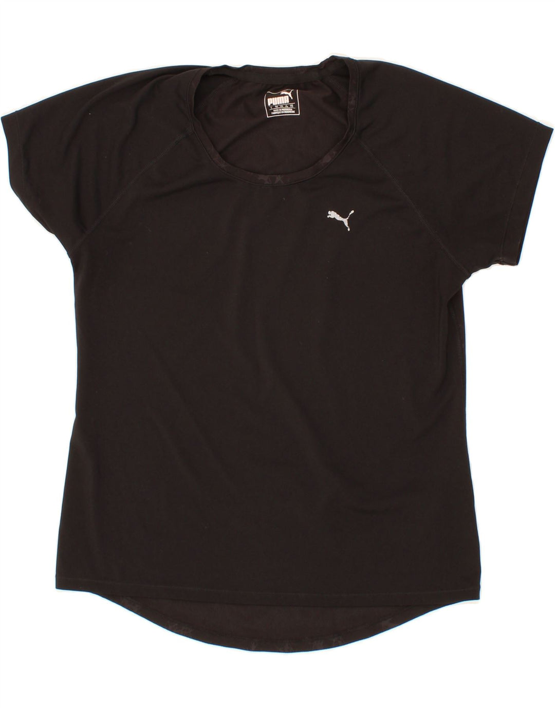 PUMA Womens T-Shirt Top UK 14 Medium Black Polyester Vintage Puma and Second-Hand Puma from Messina Hembry 
