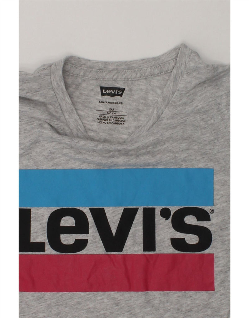 LEVI'S Girls Graphic T-Shirt Top 9-10 Years Grey Cotton | Vintage Levi's | Thrift | Second-Hand Levi's | Used Clothing | Messina Hembry 