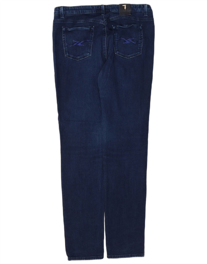 TRUSSARDI Womens Slim Jeans IT 49 XL W35 L32 Navy Blue Polyester