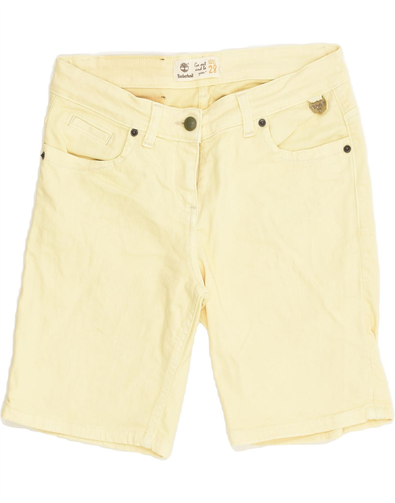 TIMBERLAND Womens Denim Shorts W28 Medium  Yellow Cotton | Vintage Timberland | Thrift | Second-Hand Timberland | Used Clothing | Messina Hembry 