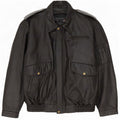 Vintage Mens Military Leather Jacket UK 42 XL Black