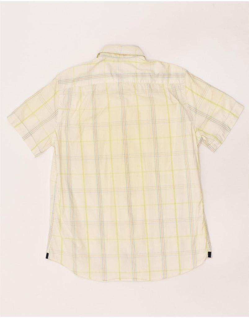 MASSIMO DUTTI Mens Short Sleeve Shirt Large Yellow Check Cotton | Vintage Massimo Dutti | Thrift | Second-Hand Massimo Dutti | Used Clothing | Messina Hembry 