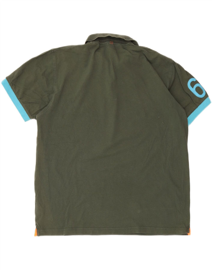 SUN68 Mens Graphic Polo Shirt 3XL Green