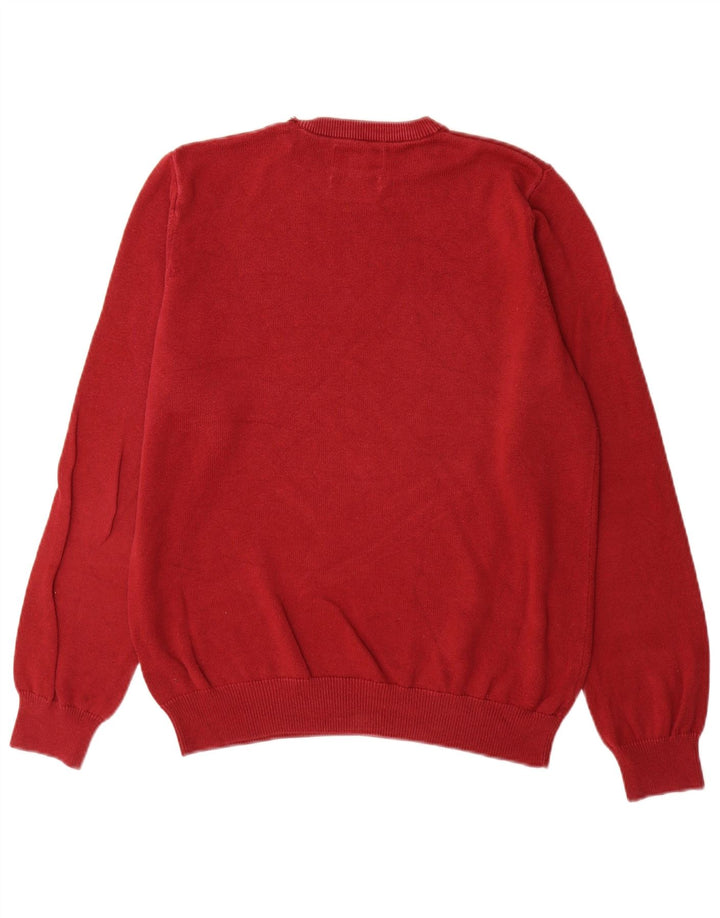 Marks & Spencer Mens Crew Neck Jumper Sweater Medium Red Cotton