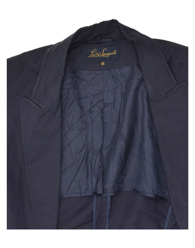LUISA SPAGNOLI Womens Front Tie Blazer Jacket IT 46 Large Navy Blue | Vintage Luisa Spagnoli | Thrift | Second-Hand Luisa Spagnoli | Used Clothing | Messina Hembry 