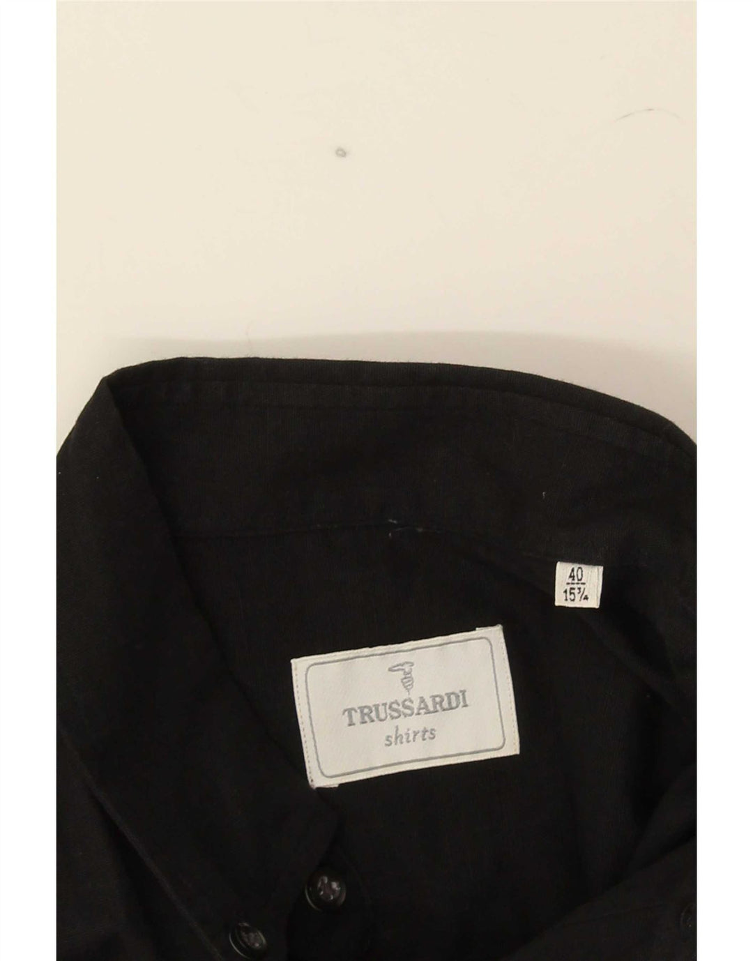 Trussardi Mens Short Sleeve Shirt Size 40 151/2 Medium Black