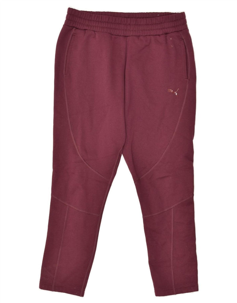 PUMA Womens Tracksuit Trousers UK 12 Medium Maroon Polyester | Vintage Puma | Thrift | Second-Hand Puma | Used Clothing | Messina Hembry 