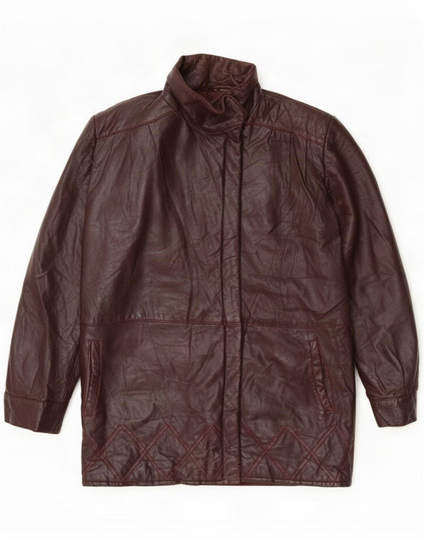 Vintage Womens Leather Jacket IT 46 Large Burgundy