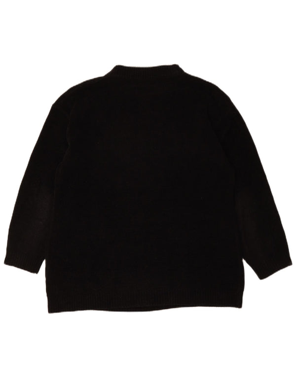 Canda Womens Oversized Turtle Neck Jumper Sweater UK 14/16 Medium Black