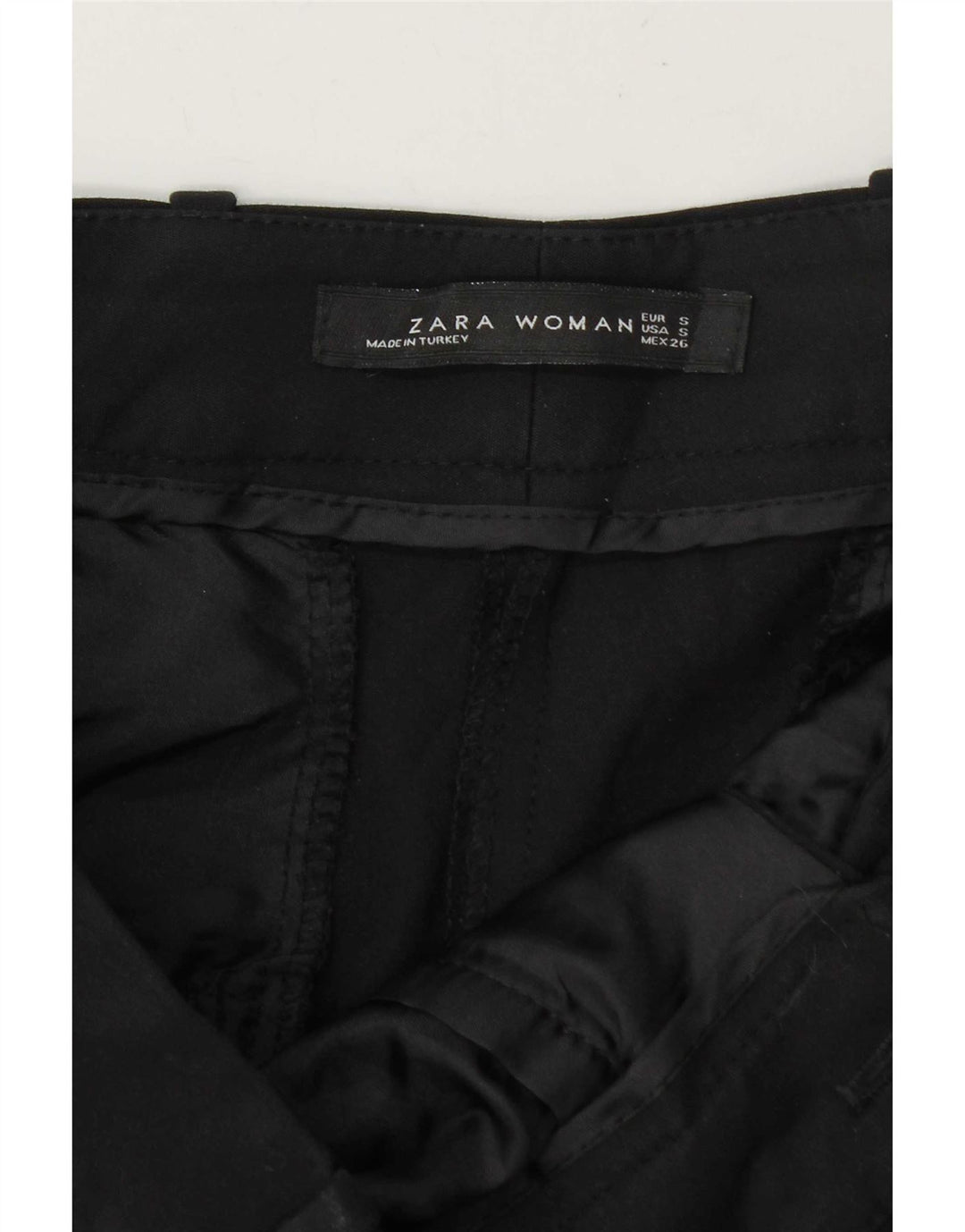 Zara Womens Slim Chino Trousers Small W26 L27 Black