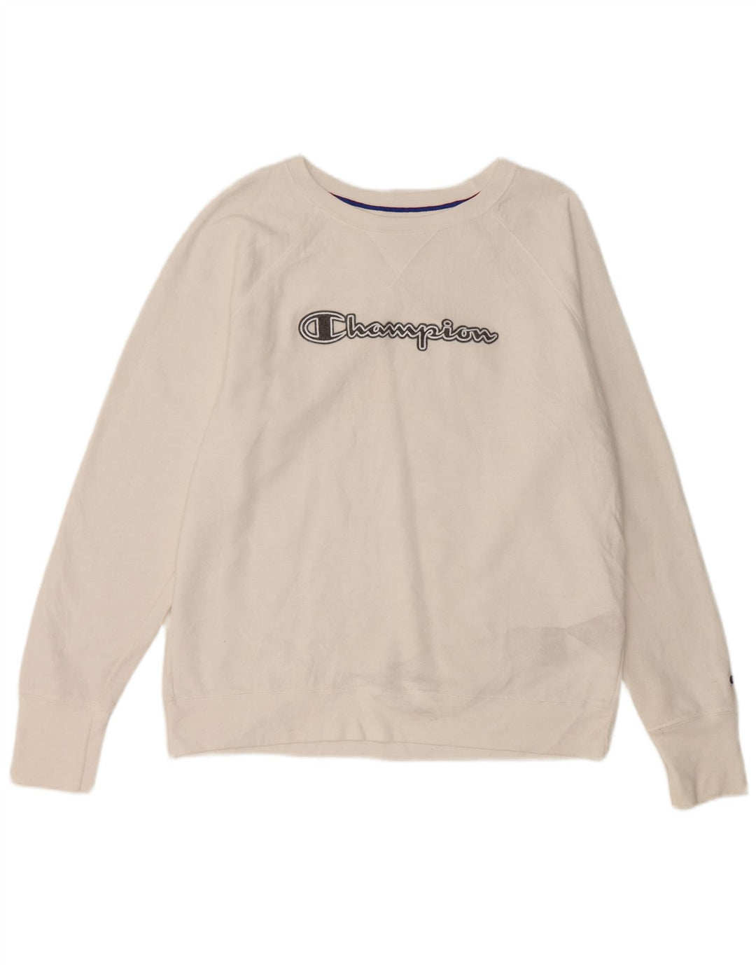 Champion Womens Graphic Sweatshirt Jumper UK 16 Large White Polyester