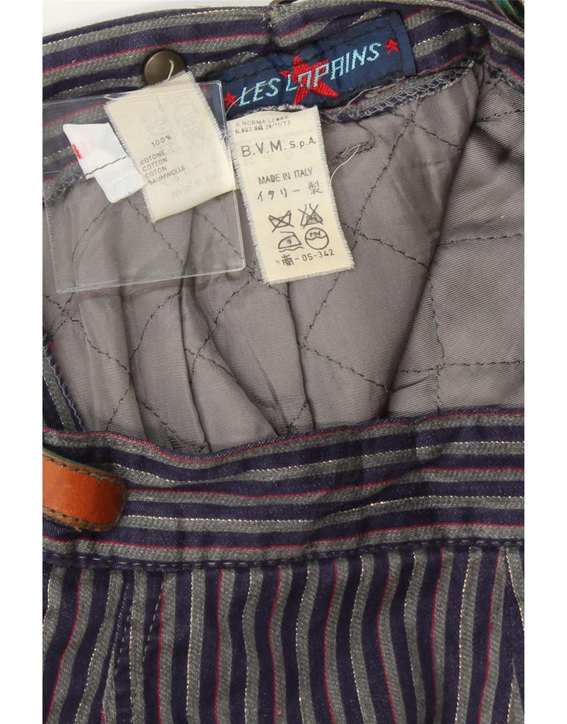 LES COPAINS Womens High Waist Chino Trousers W28 L28 Navy Blue Striped Vintage Les Copains and Second-Hand Les Copains from Messina Hembry 