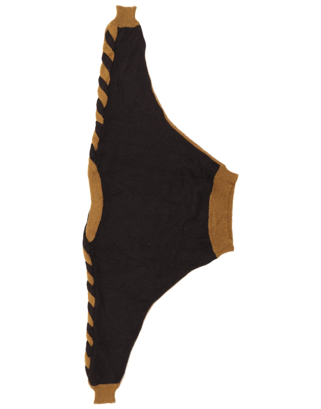 VINTAGE Womens Boat Neck Jumper Sweater UK 14 Medium Black Colourblock