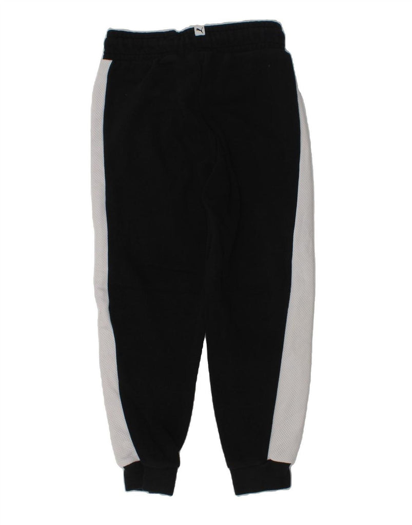 PUMA Boys Tracksuit Trousers Joggers 9-10 Years Black Colourblock Cotton | Vintage Puma | Thrift | Second-Hand Puma | Used Clothing | Messina Hembry 