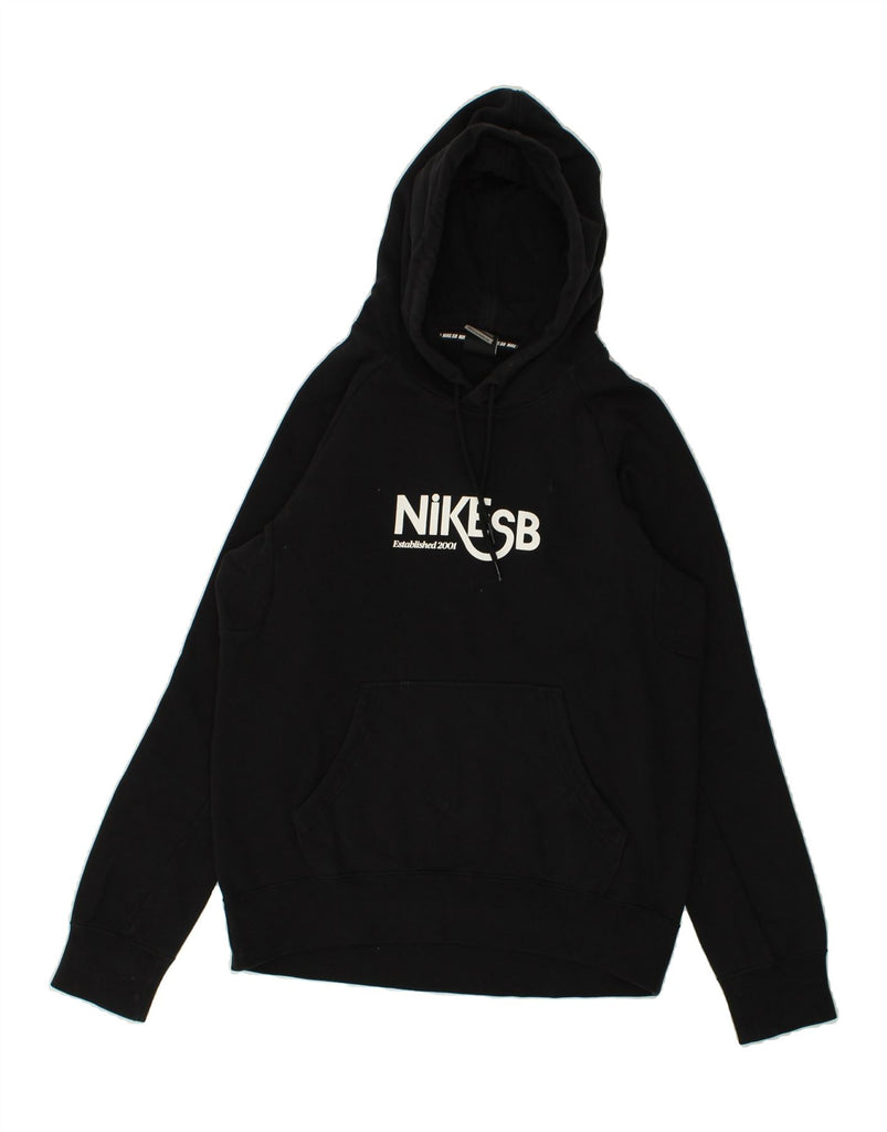 NIKE Mens Graphic Hoodie Jumper Small Black Cotton | Vintage Nike | Thrift | Second-Hand Nike | Used Clothing | Messina Hembry 