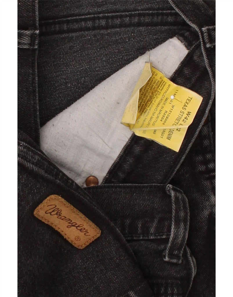 WRANGLER Mens Texas Stretch Straight Jeans W42 L28 Black Cotton Vintage Wrangler and Second-Hand Wrangler from Messina Hembry 