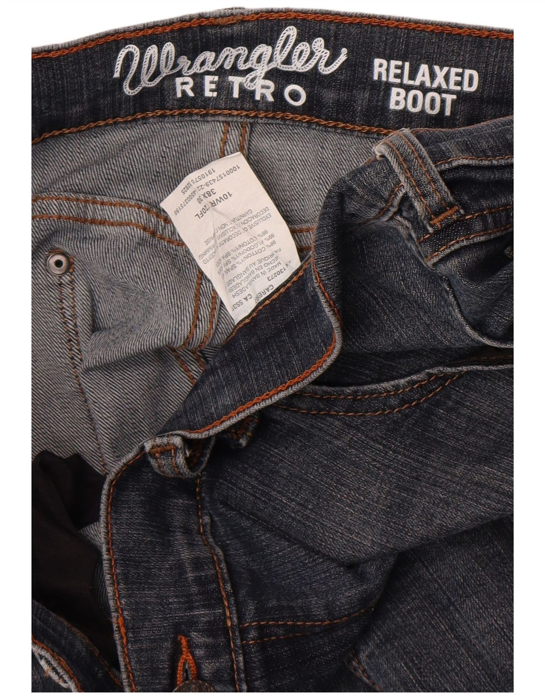 Wrangler Mens Retro Relaxed Fit Bootcut Jeans W38 L37 Blue Cotton