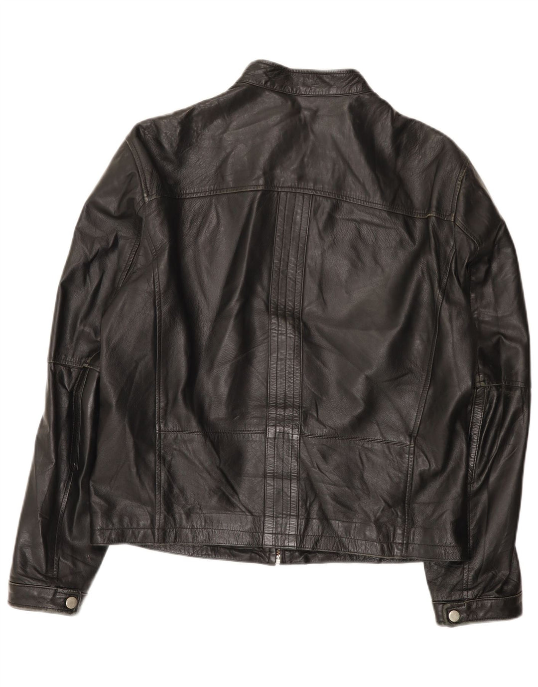 Vintage Mens Leather Jacket IT 52 XL Black