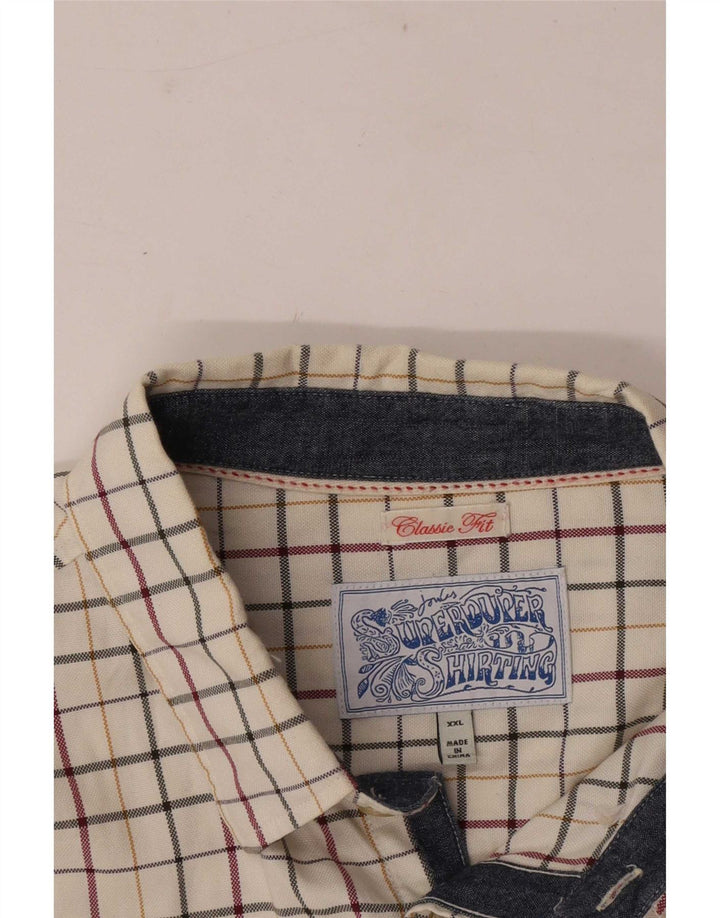 Joules Mens Classic Fit Shirt 2XL Off White Check