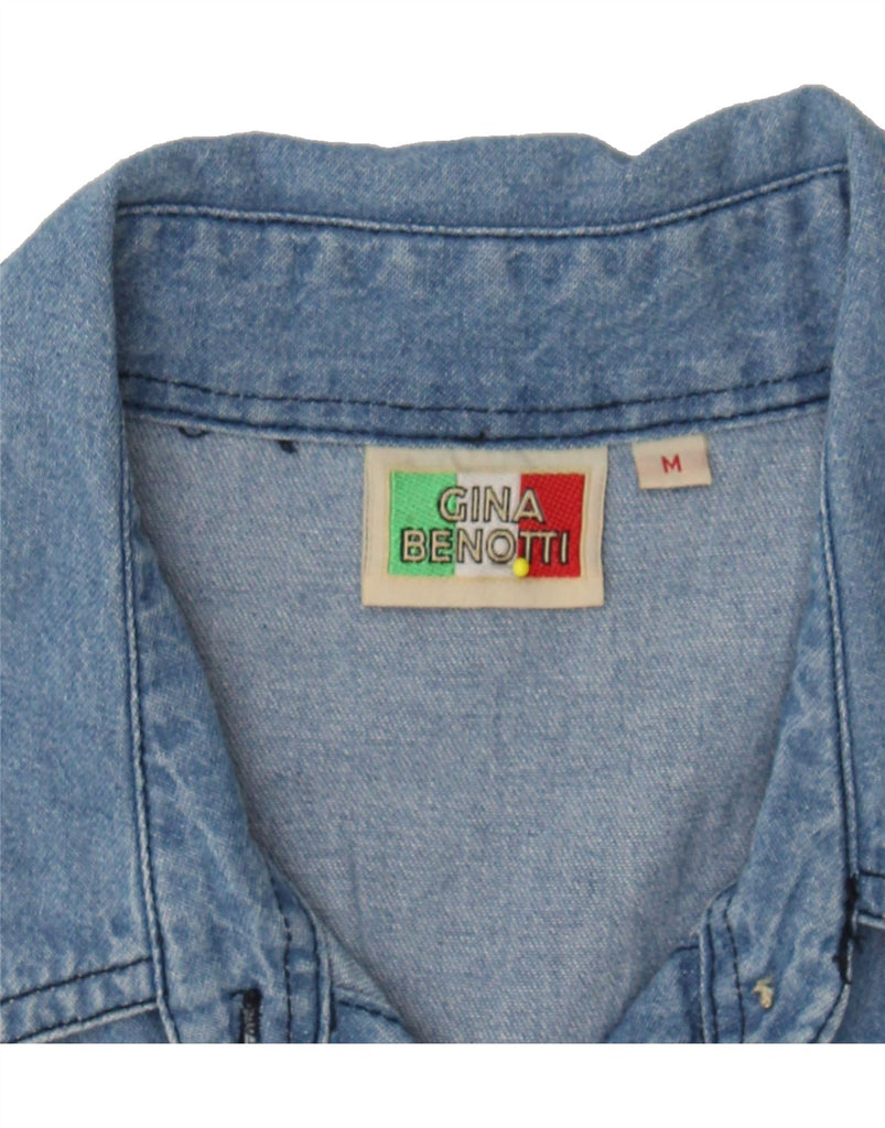 GINA BENOTTI Womens Sleeveless Denim Dress UK 12 Medium Blue Cotton Vintage Gina Benotti and Second-Hand Gina Benotti from Messina Hembry 