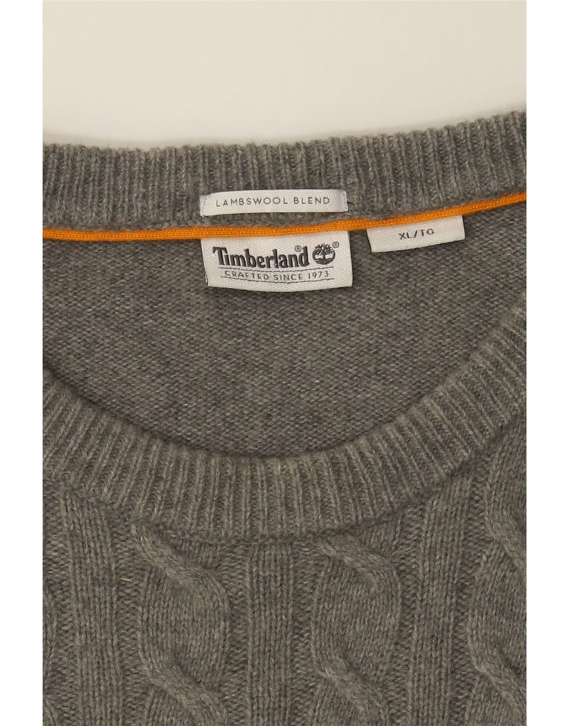 TIMBERLAND Mens Crew Neck Jumper Sweater XL Grey Merino Wool Vintage Timberland and Second-Hand Timberland from Messina Hembry 