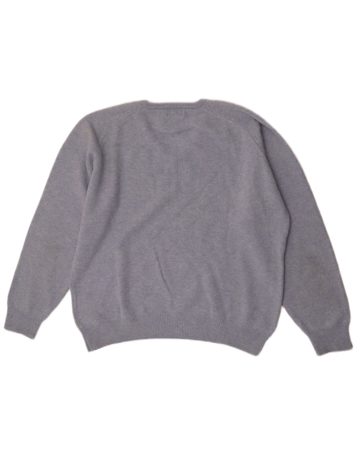 Kappa Mens V-Neck Jumper Sweater 2XL Blue Virgin Wool