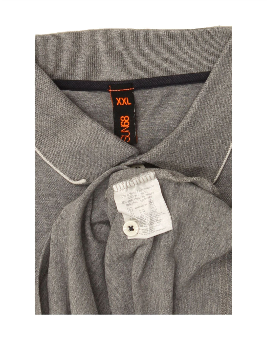 SUN68 Boys Polo Shirt 13-14 Years 2XL  Grey Cotton Vintage Sun68 and Second-Hand Sun68 from Messina Hembry 