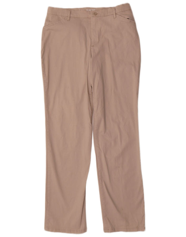 Lee Womens Straight Casual Trousers US 12 Large W32 L32 Beige Cotton
