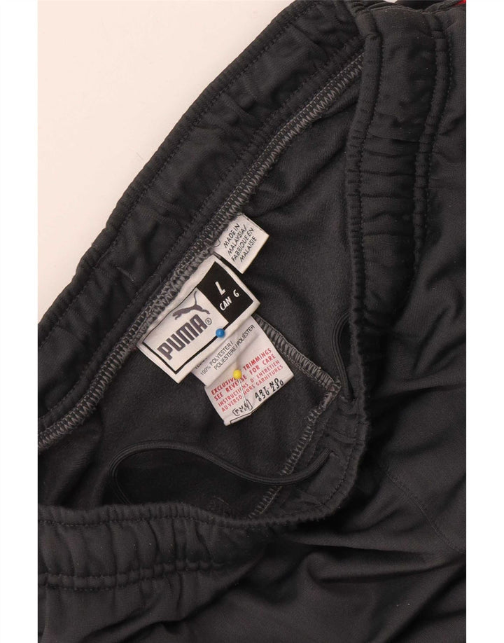 Puma Mens Regular Tracksuit Trousers Large Grey Colourblock Sports