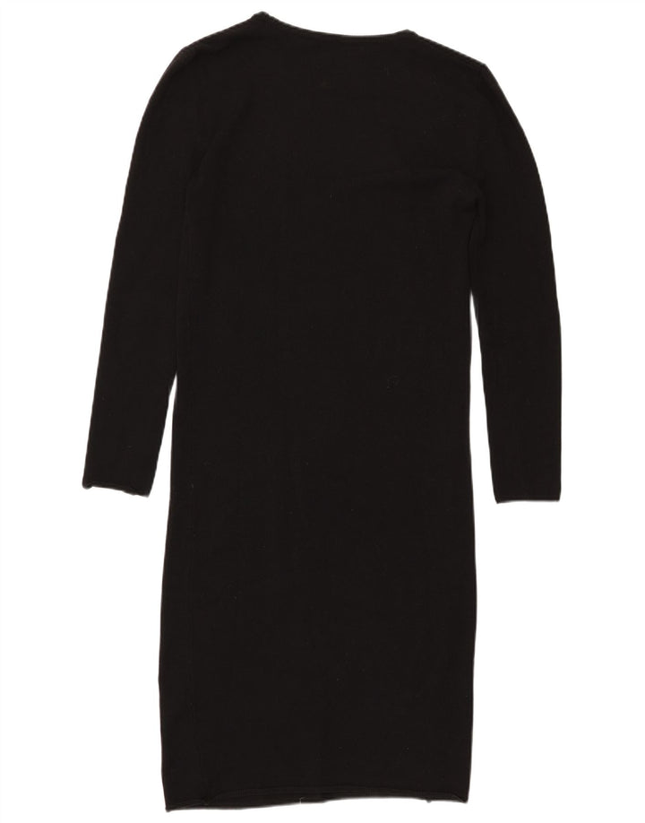 Zara Womens Long Sleeve Jumper Dress UK 12 Medium Black