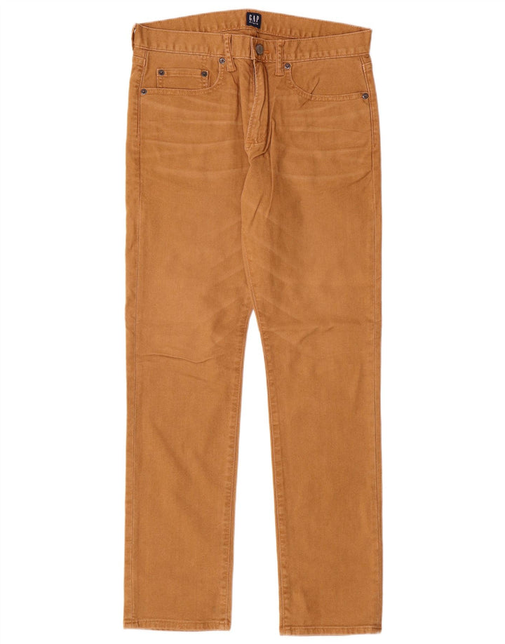 Gap Mens Straight Casual Trousers W30 L30 Beige Cotton