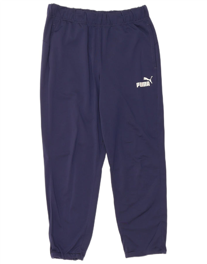 Puma Womens Crop Tracksuit Trousers Joggers UK 14 Medium Navy Blue