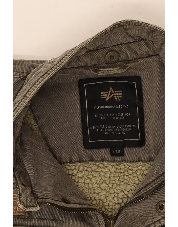 ALPHA INDUSTRIES Mens Military Jacket UK 40 Large Grey Vintage Alpha Industries and Second-Hand Alpha Industries from Messina Hembry 
