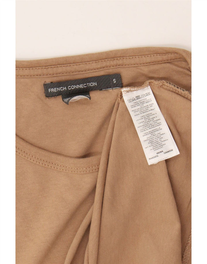 FRENCH CONNECTION Mens T-Shirt Top Small Beige Cotton