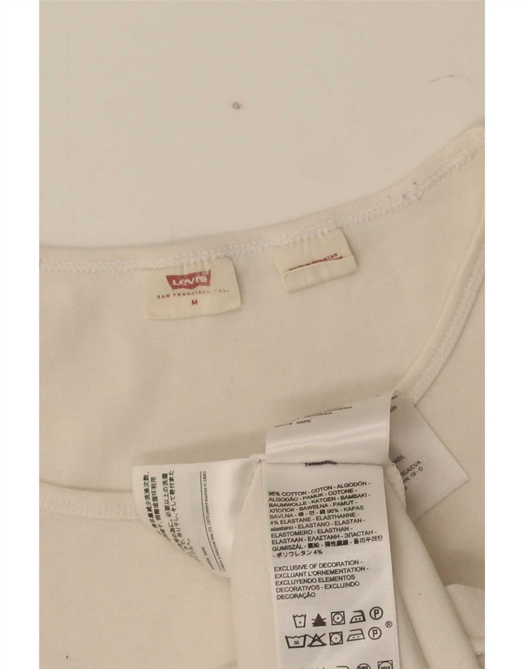 Levi's Womens T-Shirt Top UK 12 Medium White Cotton