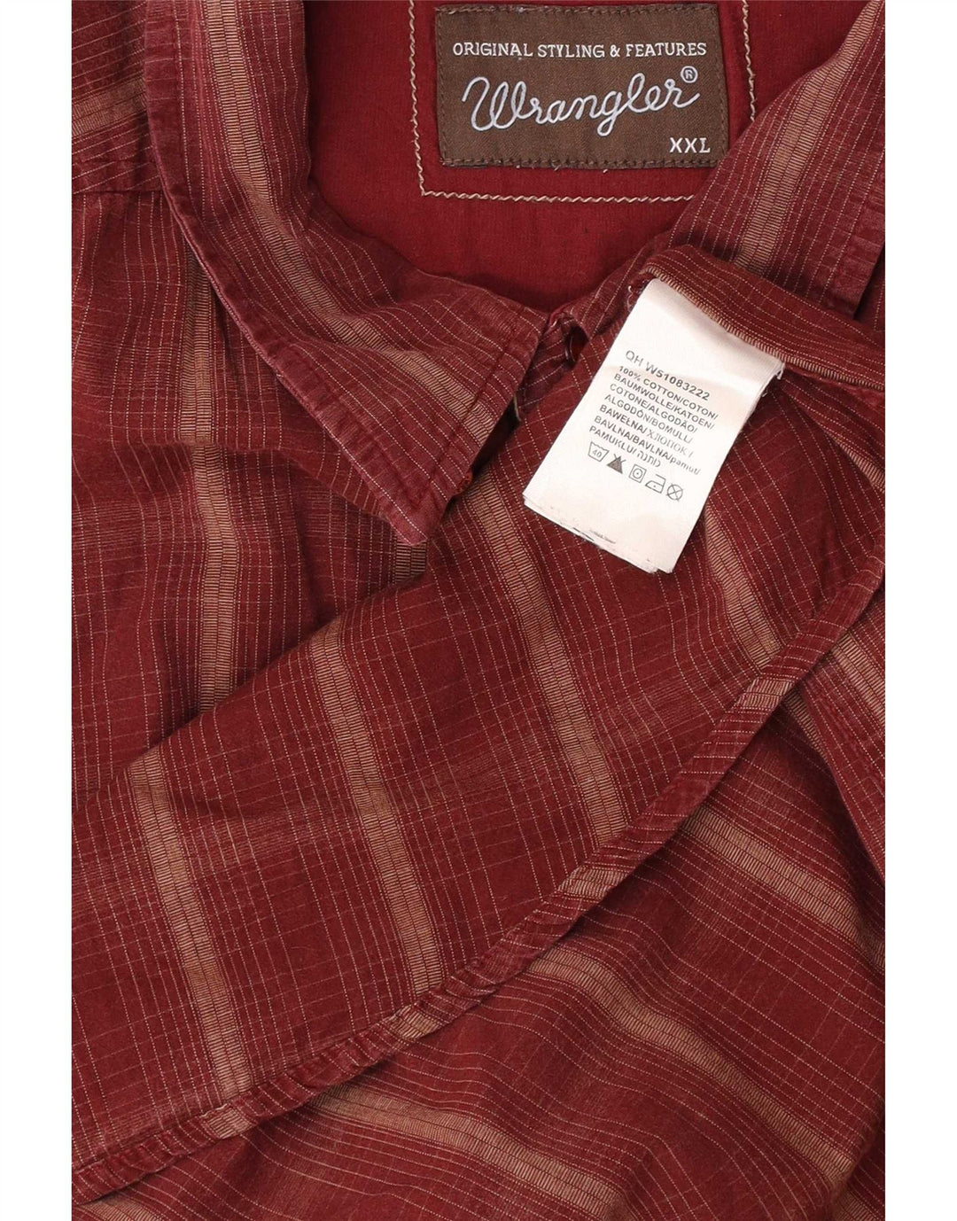 Wrangler Mens Shirt 2XL Maroon Check Cotton